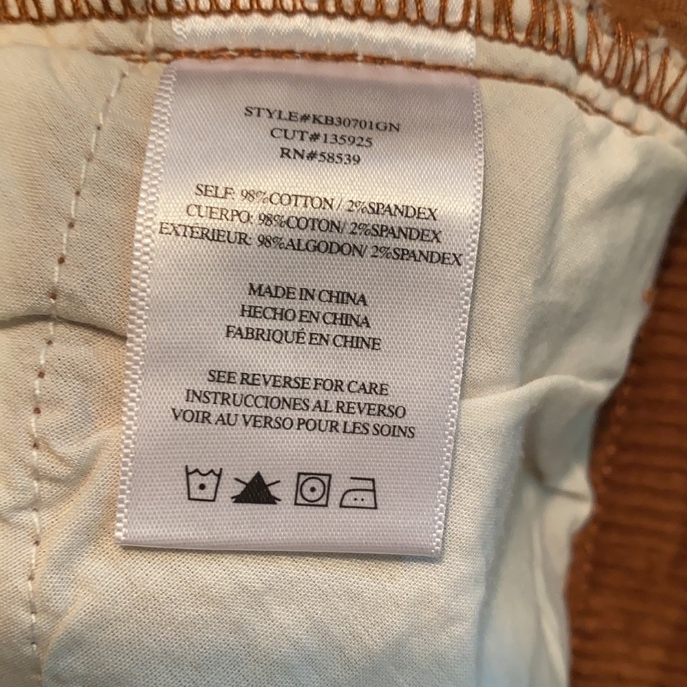 Kut From The Cloth Kelsey Ankle Flare Raw Hem Corduroy jeans/Cognac - Picture 7 of 8